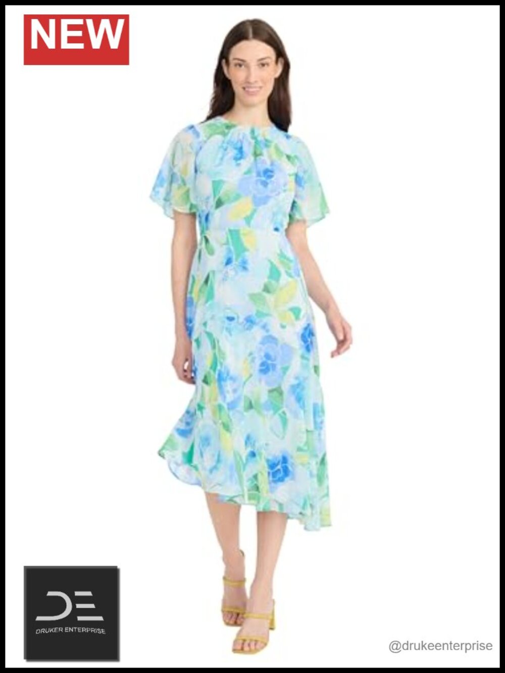 Floral Yoryu Fit Flare Midi Dress